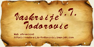 Vaskrsije Todorović vizit kartica